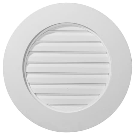 Ekena Millwork Round Gable Vent Louver, w/ Wide Trim, Non-Functional, 23"W x 23"H x 1 5/8"P GVRO23D